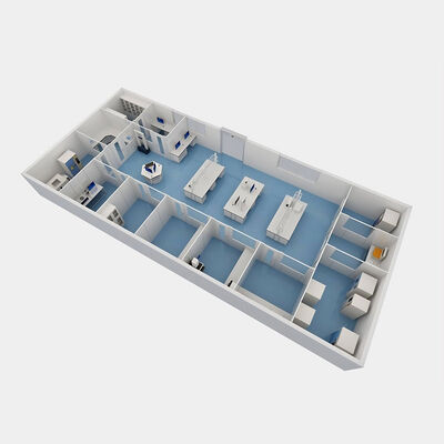 ซื้อ HUAAO ห้องสะอาดแบบจําลองที่กําหนดเอง พร้อมการออกแบบที่ทันสมัยสําหรับการใช้ในห้างสรรพการและโรงพยาบาล ระดับความสะอาด ISO5-ISO9 การผลิตออนไลน์