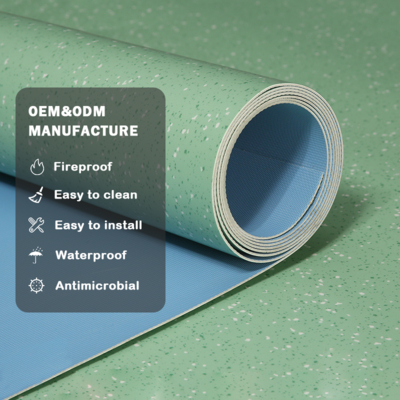Huaao Wholesale Floor Sticker Waterproof Pisos Pvc Tile Linoleum Flooring Roll 2.0mm โรงงานขายตรง การบํารุงรักษาที่สะดวกสบาย