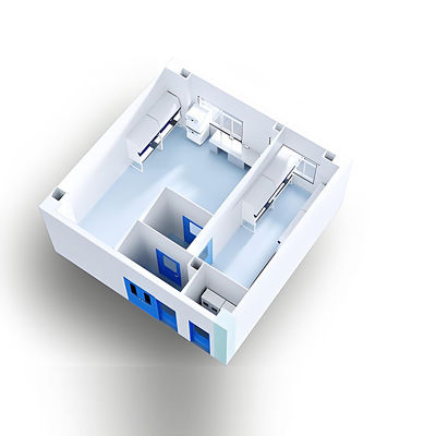 Huuao Modular System อุปกรณ์ห้องสะอาด ISO 8 โครงการห้องสะอาดมือสอง